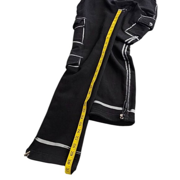 Maniere De Voir Womens Scribble Print Sweatpant Cargo Jogger, Black, UK 12, US 8 - Picture 7 of 12